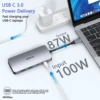 MOKiN 8 in 1 USB C Hub for MacBook Pro Air USB Adapter Multiport Docking Station with 4K Dispaly Port, HDMI, VGA, USB2.0, PD100W 4