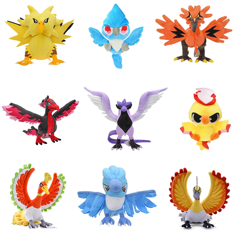 Pokemon Galarian Zapdos Articuno Moltres Peluche Ho-Oh Pipgeotto Divertente Uccello Peluche Bambola Gioco Anime Da Collezione Bambini Regalo Caldo