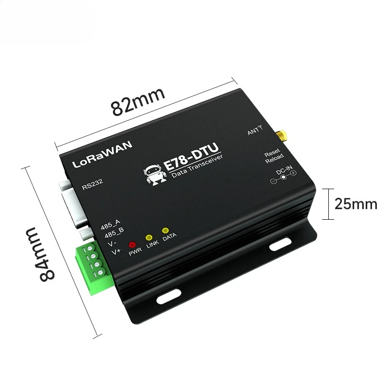 

LoraWAN Node Module 868/915MHz RS485 RS232 CDEBYTE E78-DTU(900LN22) Support OTAA ABP DC8~28V Built-in Watchdog Active Polling