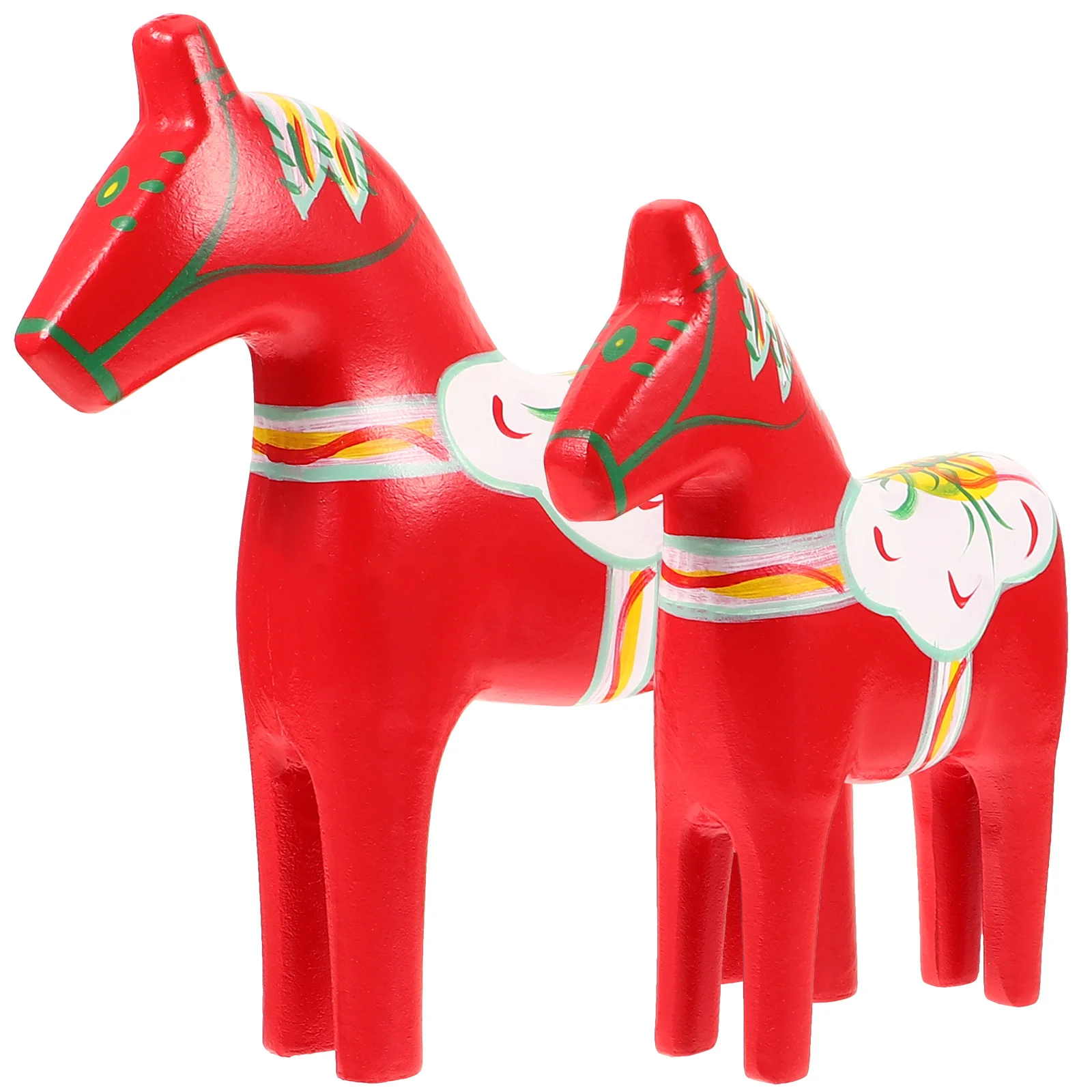 

Wooden Crafts Table Decoration Nordic Style Wooden Horse Ornament Delicate Hand Painted Horse Statue Desktop Horse Decor