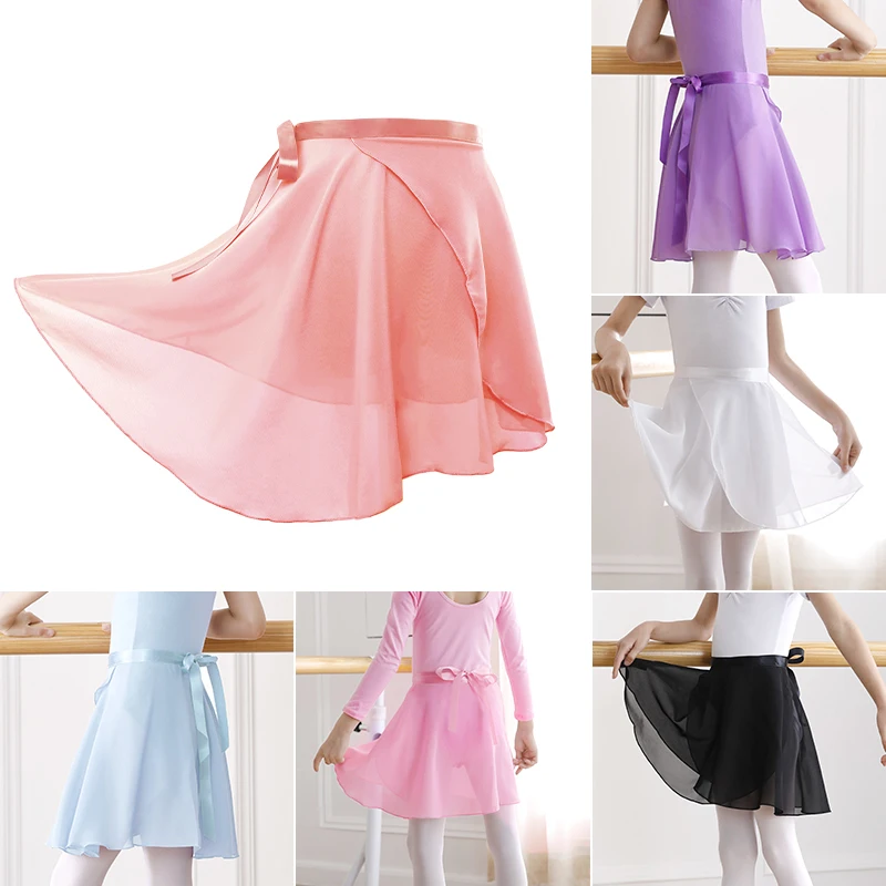 Girls Women Chiffon Ballet Dance Tutu Skirt Women Girls Gymnastics Wrap Skirt Training Ballet Skirts