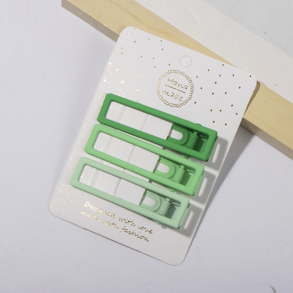 Metal Geometric Hair Clip Solid Colorful Girls Hairpins 3pcs/Set Elegant Star Round Barrette for Women Fashion Hair Clips 2022