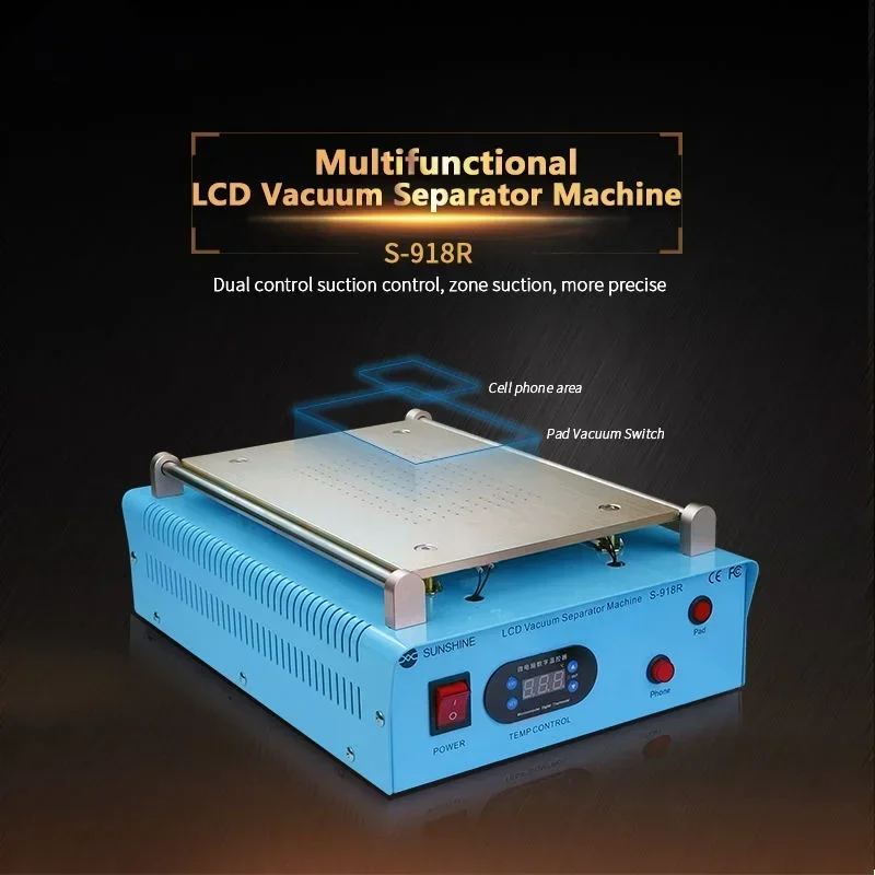 

Sunshine S-918R 14 Inch LCD Vacuum Separator Machine Multi-purpose Phone LCD Glass Removing Changing Repair Machine