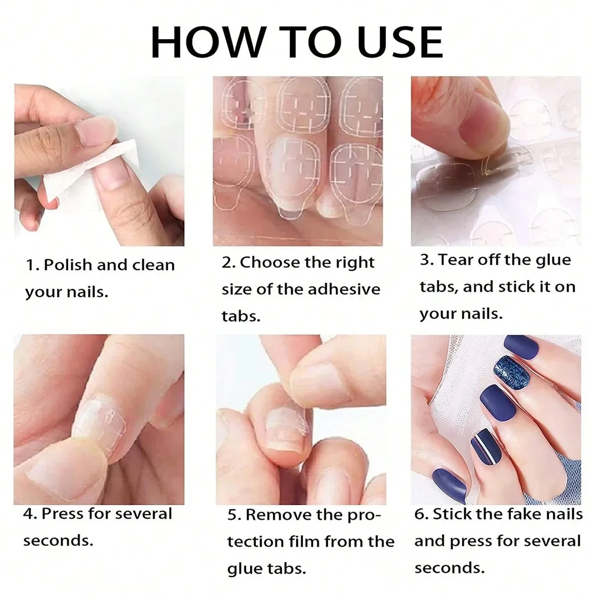 Nail Stickers Nail Art Tools 10/50/100 Sheets/30Pcs Transparent Double-Sided Nail Adhesive Stickers Waterproof False Nail Glue Sticker Jelly Tips Tools