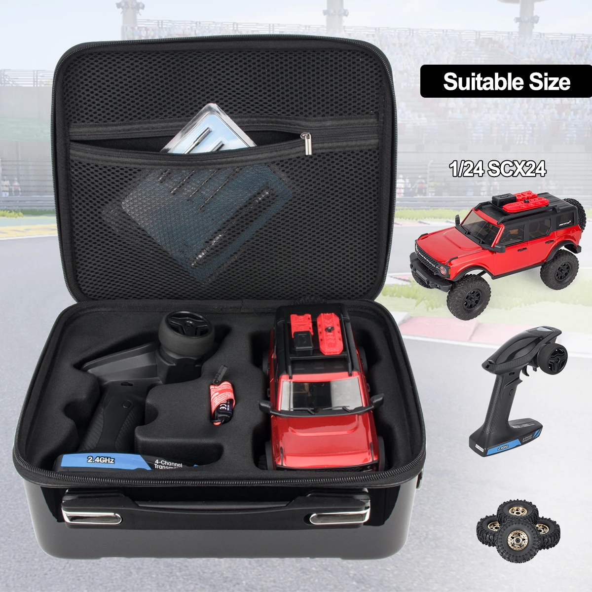 Sac de Transport pour Voiture RC TRX4M SCX24 - Mallette de Rangement