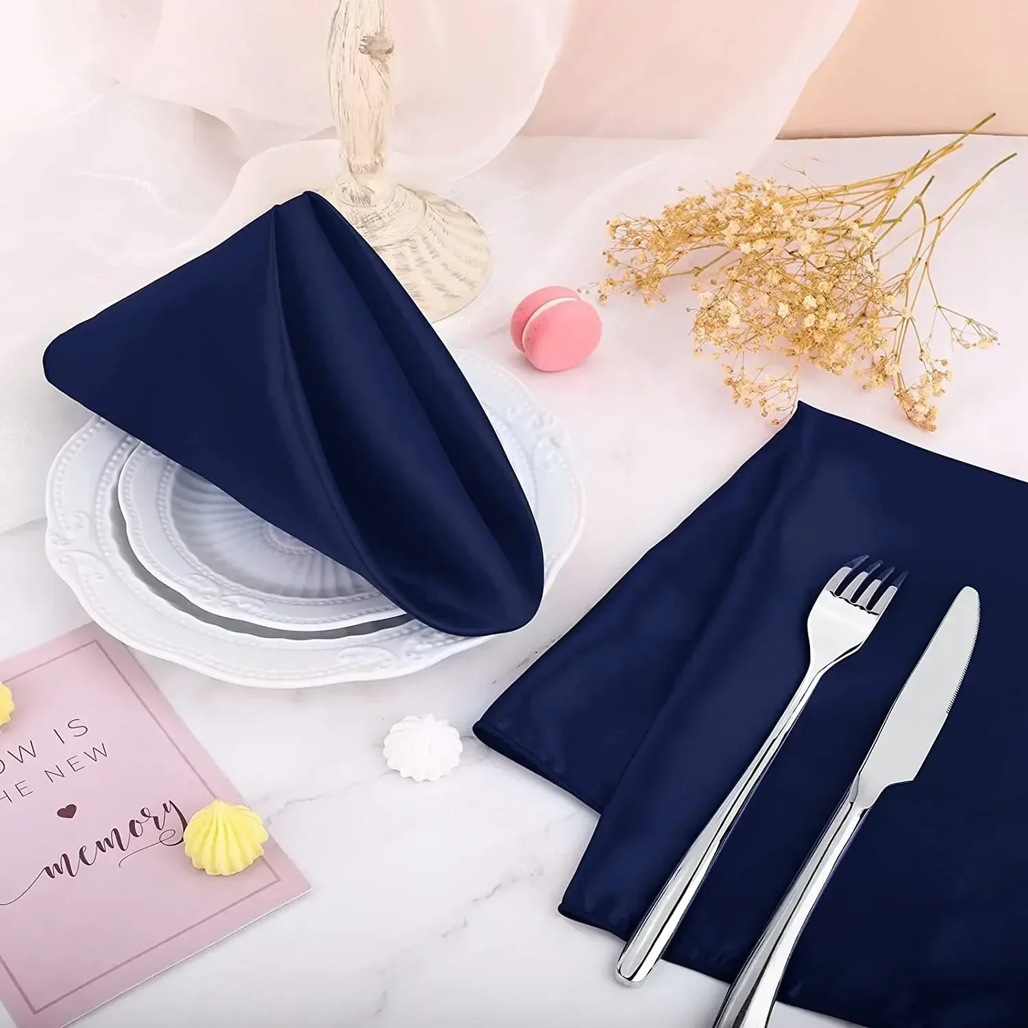 Satin Napkins 50pcs Satin Napkin 43cm*43cm for Wedding Party Home Hotel