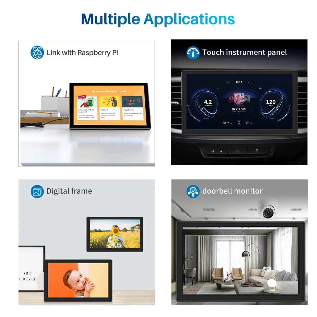 Unew 10.1 inch Raspberry Pi Touch Screen Monitor 1920x1200 IPS  Display HDMI Type-C USB-C for PI compatible Banana Win Pi 4 3 A+