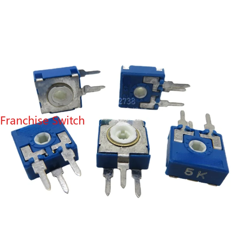

10PCS Adjustable Resistance CA9 Vertical Hex Hole 5K PT10 Potentiometer Fine-tuned