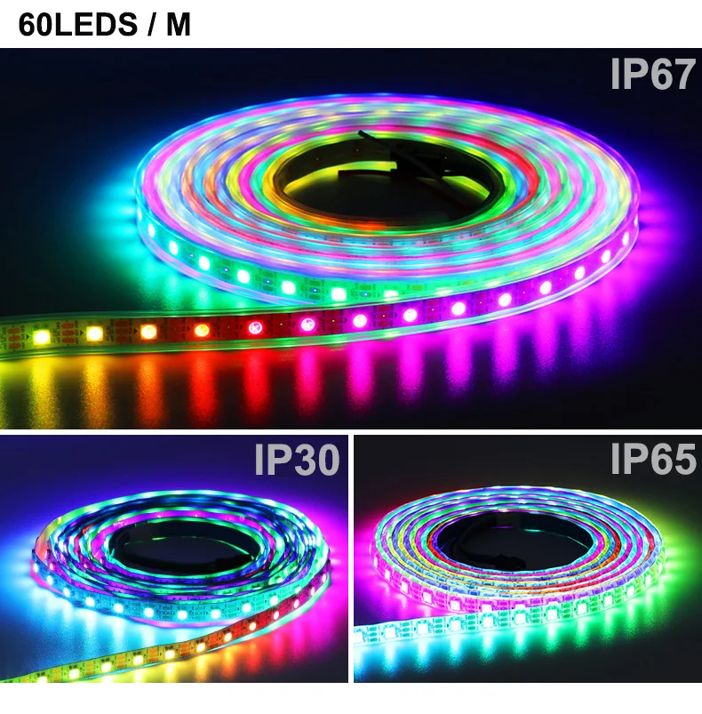 WS2815 WS2812B WS2813 updated2811 SK6812RGB LED Pixels Strip Light SPI Individually Addressable LED Dual-Signal 30/60/144 Leds/m