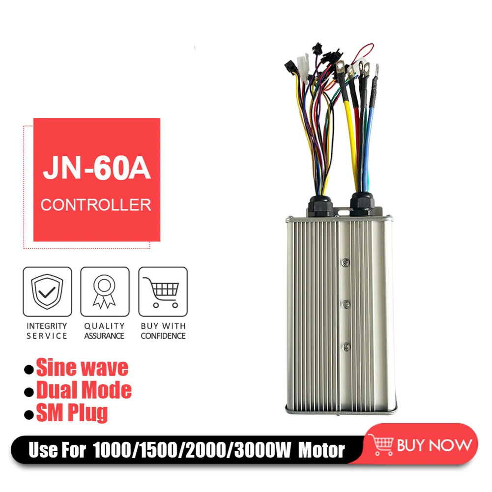 

1pc Motor Dual Controller For 48V 52V 60V 72V JN-60A 1000W-3000W For Hall Motor And Without Hall Motor Replacement Parts
