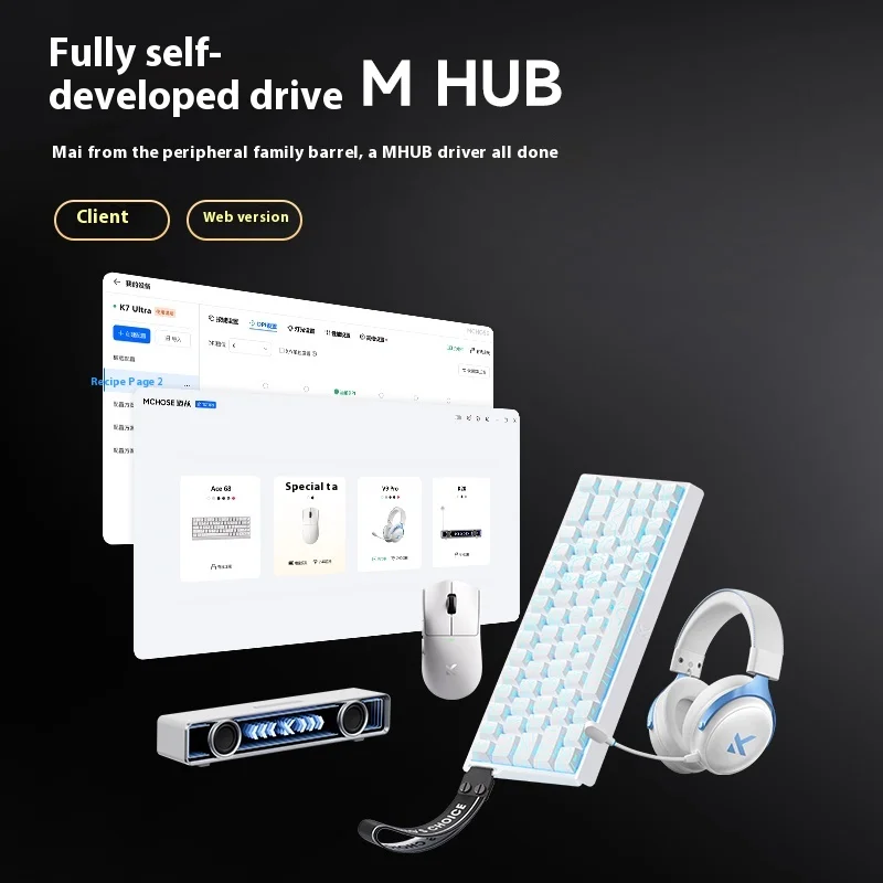 새로운 MCHOSE K7 울트라 마우스 트라이 모드 무선 마우스 500mAh 경량 8000Hz Paw3950 게임용 마우스 FPS 게이머 용 PC 액세서리