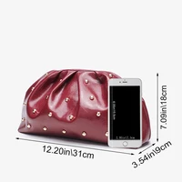 2025 New Women's Zipper Handbag Fashion Simple Multifunctional Clasp Bag Mushroom Nail Large Capacity Folded Cloud Dinner Bag - Image 4