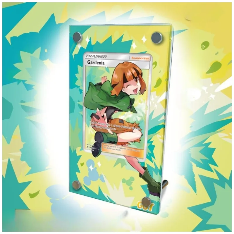 

Pokemon Self Made PTCG Extended Picture Card Brick Gardenia Acrylic Anime Game Gift DIY Protective Case Does No Include Cards
