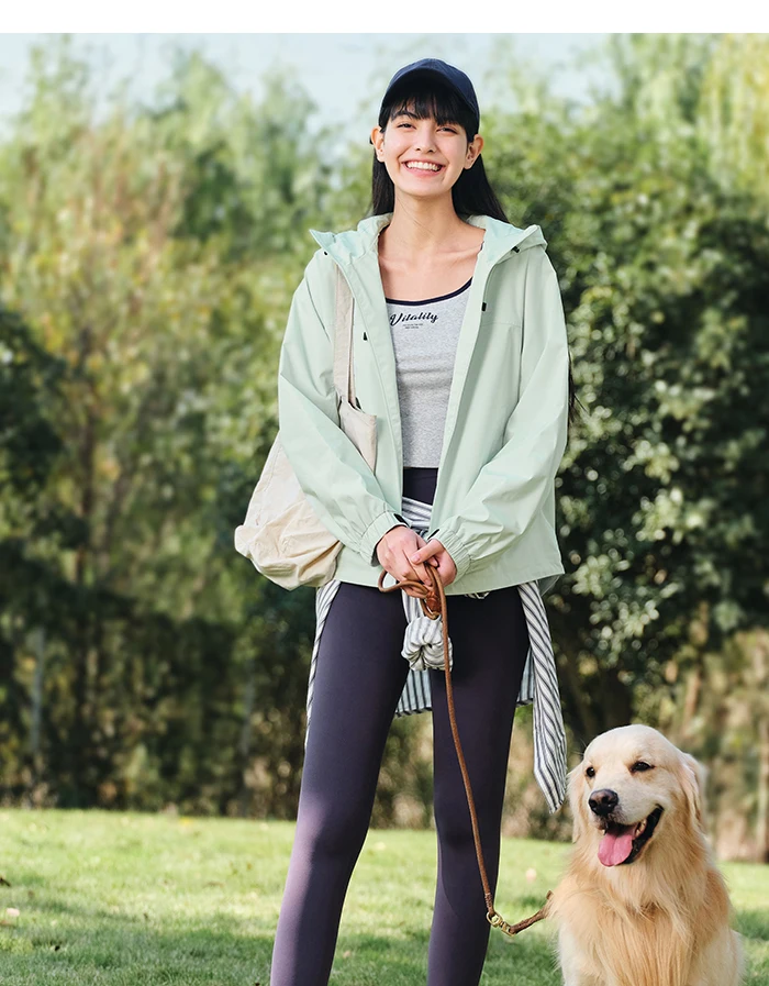 Jacket Women Mid-Length Loose Embroidered Casual And Versatile Spring New Three-Proof Hooded Jacket