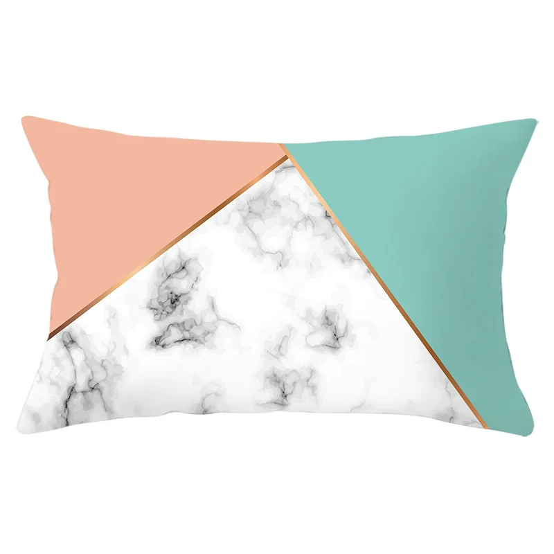 Brief Marble Geometric Cushion Cover 30x50 Sofa Decorative Pillowcase Polyester Print Throw Pillows for Home Decor Pillow Cover 