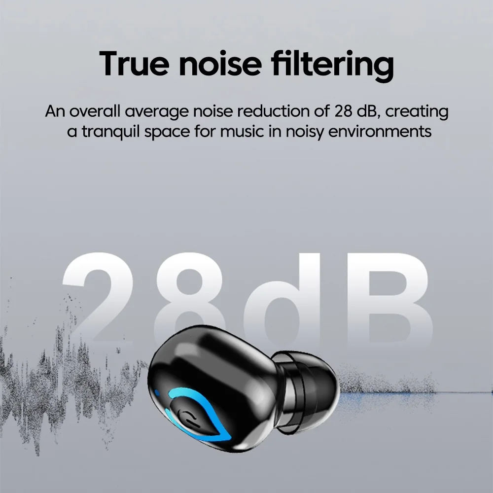 Compact Wireless Bluetooth Earbud with Noise Reduction & Fast Charging