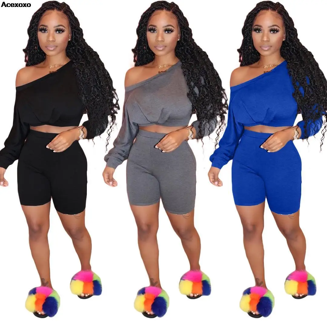 

Summer new sexy solid color fashion casual two-piece set
