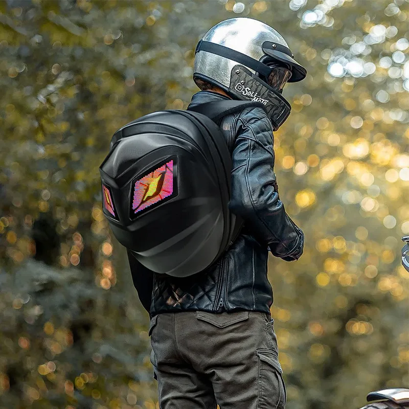 LED Rider Backpack ブラック Rider LED Motorcycle Backpack Luminous LED Men Motorcycle