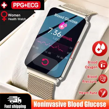 비침습 혈당 ECG 스마트 워치 심박수 24 시간 자동 건강 모니터링 피트니스 시계, 남녀공용, 2023 신제품