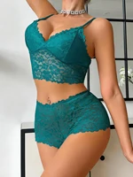 Ensemble de lingerie d'hiver pour femmes, sans doublure, en dentelle, soutien-gorge sexy sans armatures à découpes, culotte respirante 5