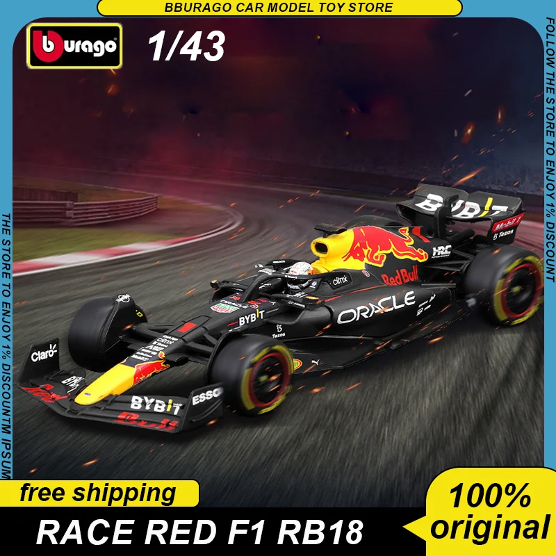 

Bburago 2022 1:43 Red Bull F1 Rb18 Car #1 #11 Diecast Model Formula Racing Hardbound Edition Alloy Luxury Vehicle Gift Toys