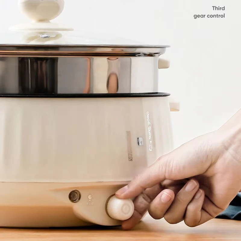 220V Multi Cookers Single/Double Layer Electric Pot 1-2 People Household Non-stick Pan Hot Pot Rice Cooker Cooking Appliances 4