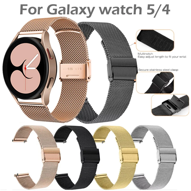 

Mesh Stainless Steel Metal Strap For Samsung Galaxy Watch 5 4 44mm 40mm 45mm / Watch4 Classic 46mm 42mm SmartWatch Watch4 Correa