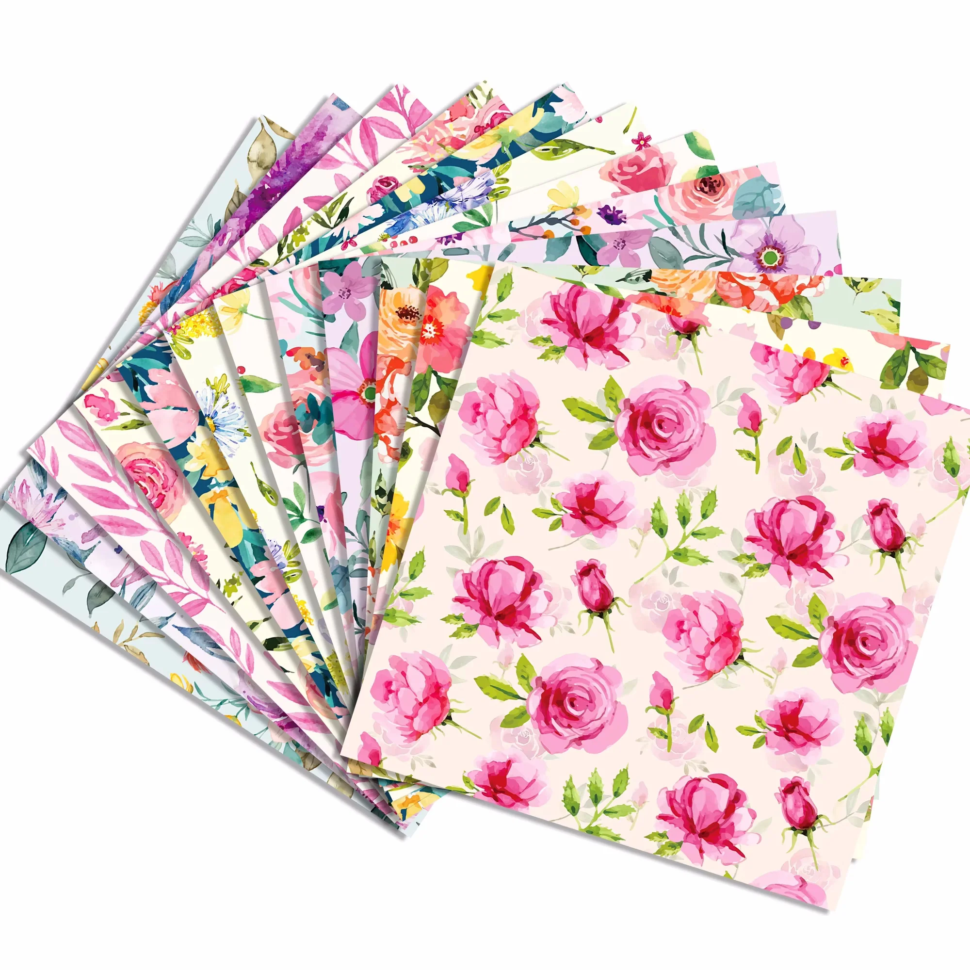 24 Stück Blumen-Blumen-Scrapbook-Papier, Party-Geschenke, dekorative Verpackung, Bastelpapier, 30 x 30 cm – Detail 3