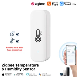 Smart WiFi Indoor Temperature and Humidity Sensor with APP Monitoring and Voice Assistant Compatibility (1pc Zigbee)