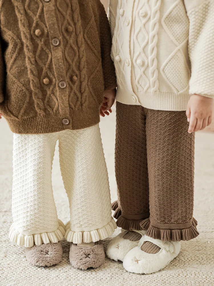 3321B Ins Korean Baby Knitted Pants 2022 Autumn New Cotton Wool Stretch  Baby Boy Pants Toddler Girl Leggings PP Pants - AliExpress