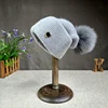Fashion Warm Wool Angora Rabbit Hair Winter Fox Hair Ball Knitted Urine Cap Women's Thick Triple Fold Ski Outdoor Hat 6