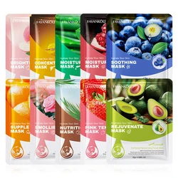 10-Piece Fruit-Infused Face Mask Set for Radiant and Hydrated Skin (Each 1pcs)