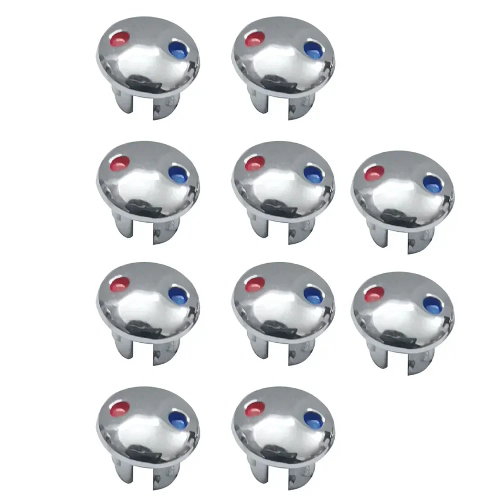 10pcs Water Tap Plastic Decoration Cover Hot And Cold Water Sign faucet accessories faucet handle label With Red And Blue Label Faucet Handle Cover Switch Cap