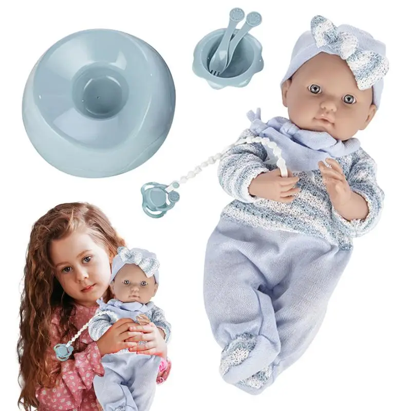 

Мягкая кукла для малышей, кукла для малышей, аксессуары для кукол, подарочный набор для детей, для мальчиков и девочек от 18 месяцев, настоящая кукла для малышей