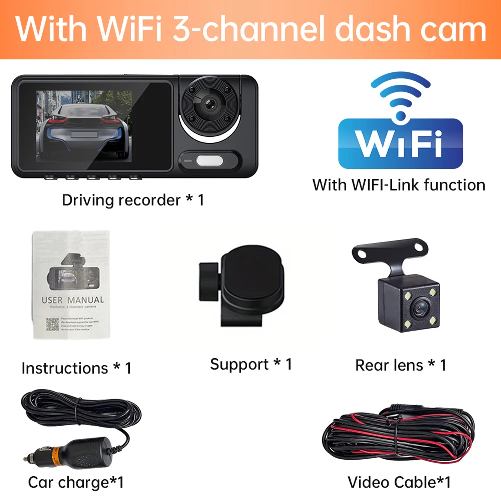 

Specifications DVR P Video Recorder APP Control Car Dash Cam APP Control Car Dash Cam Front Inside Rear Camera