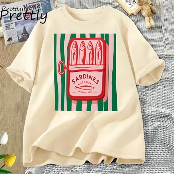 Sardines T-shirt Trend Italy Lovers T Shirt Woman Man Cotton Short Sleeve Harajuku Tshirt Causal Round Neck Womens Clothing 1