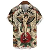 Animal Elements Pattern Shirts For Men Clothing 3d Print Tiger T-shirt Streetwear Fashion Trend Short Sleeve Men's Buttons Shirt 3