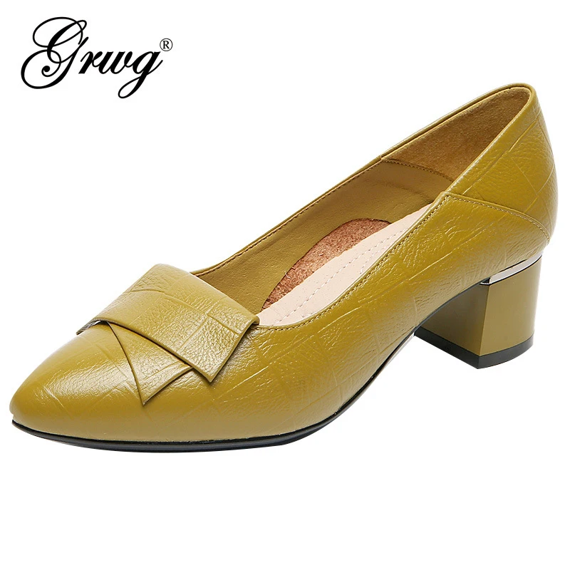 GRWG Brand Shoes Thick Heel Ladies 