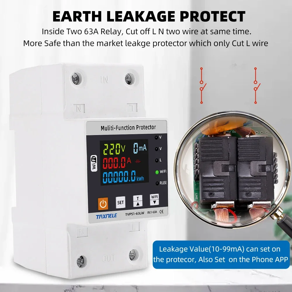 WiFi Smart Energy Meter with Advanced Circuit Protection and Timer Functionality
