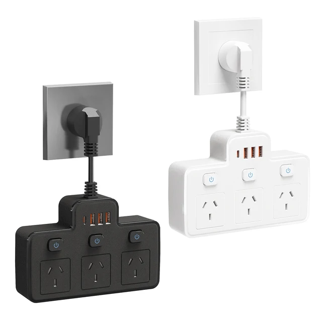 Australia AU Plug AC Wall Power Strip Independent