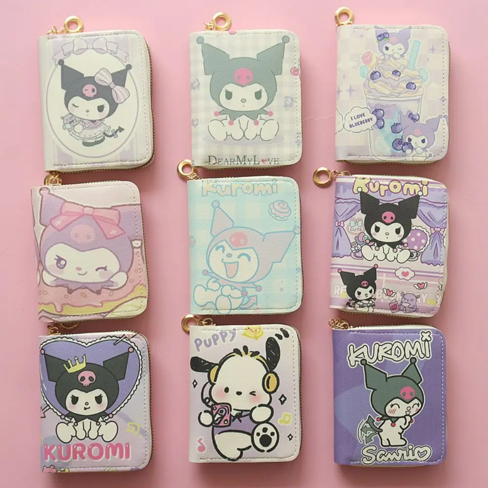

Кошелек для мелочи Sanrio с мультипликационным Hello Kitty Melody Kulomi Почтовый кошелек с несколькими слотами из полиэстера с рисунком аниме кошелек сумки подарки для детей
