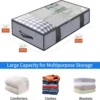 2 pieces under the bed quilt storage bag with cover can be folded, can be used for bedding clothes toys with 4 reinforced handle 2