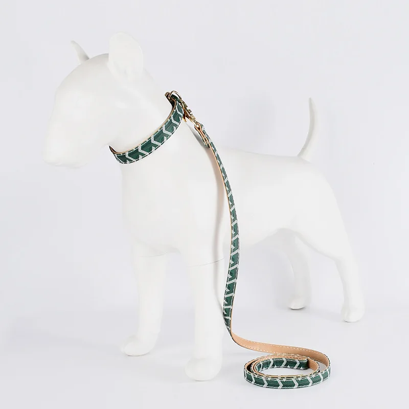 soft leather pet collar and leash set luxury Snakeskin pattern dog collar traction rope outdoor adjustable walking pet leash pet leash set