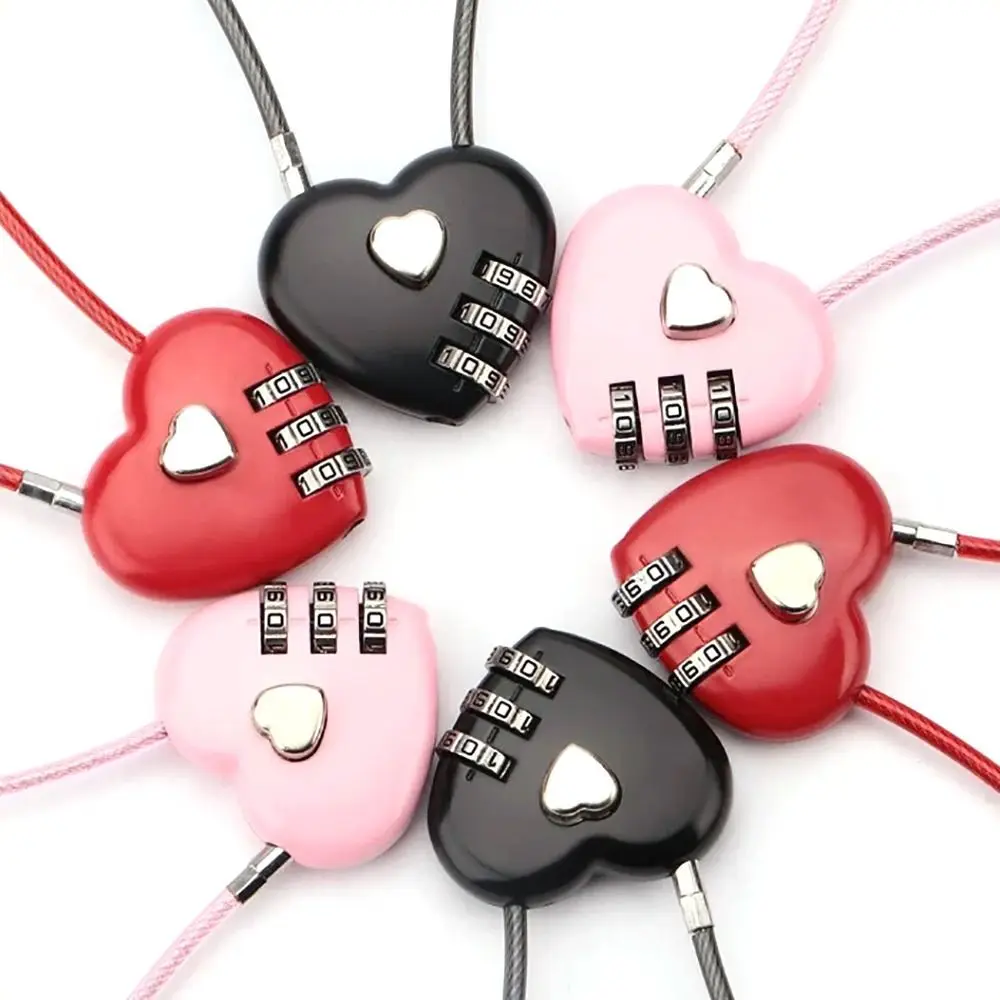 Fashion Heart Style 3 Digit Password Combination Lock New Love Password Lock Password Code Padlock Concentric Lock Padlock