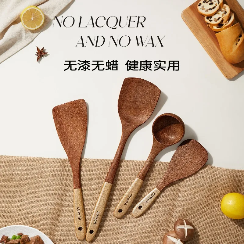 Kitchen Cooking Utensils Ebony Spatula Spoon Non Stick Pan Special Stir Fry Shovel High Temperature Resistant Wooden Spatula wooden spatula