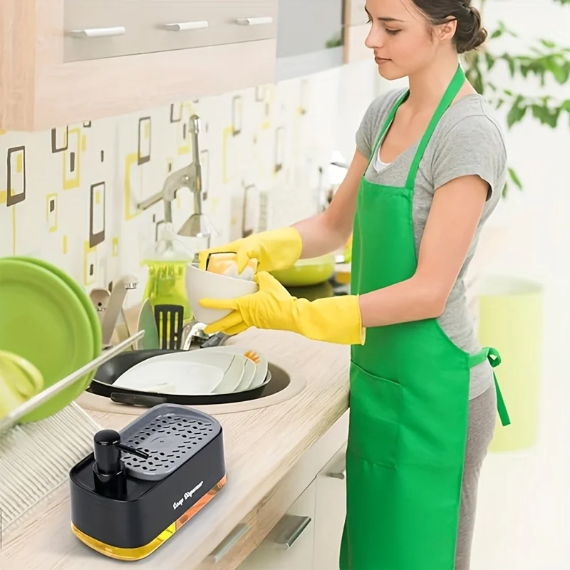 Hand and Dish Soap Dispenser Set Dual 3-in-1 Countertop Pump Kitchen Sink Sponge Holder soap dispenser foaming soap dispenser soap dispenser bottle