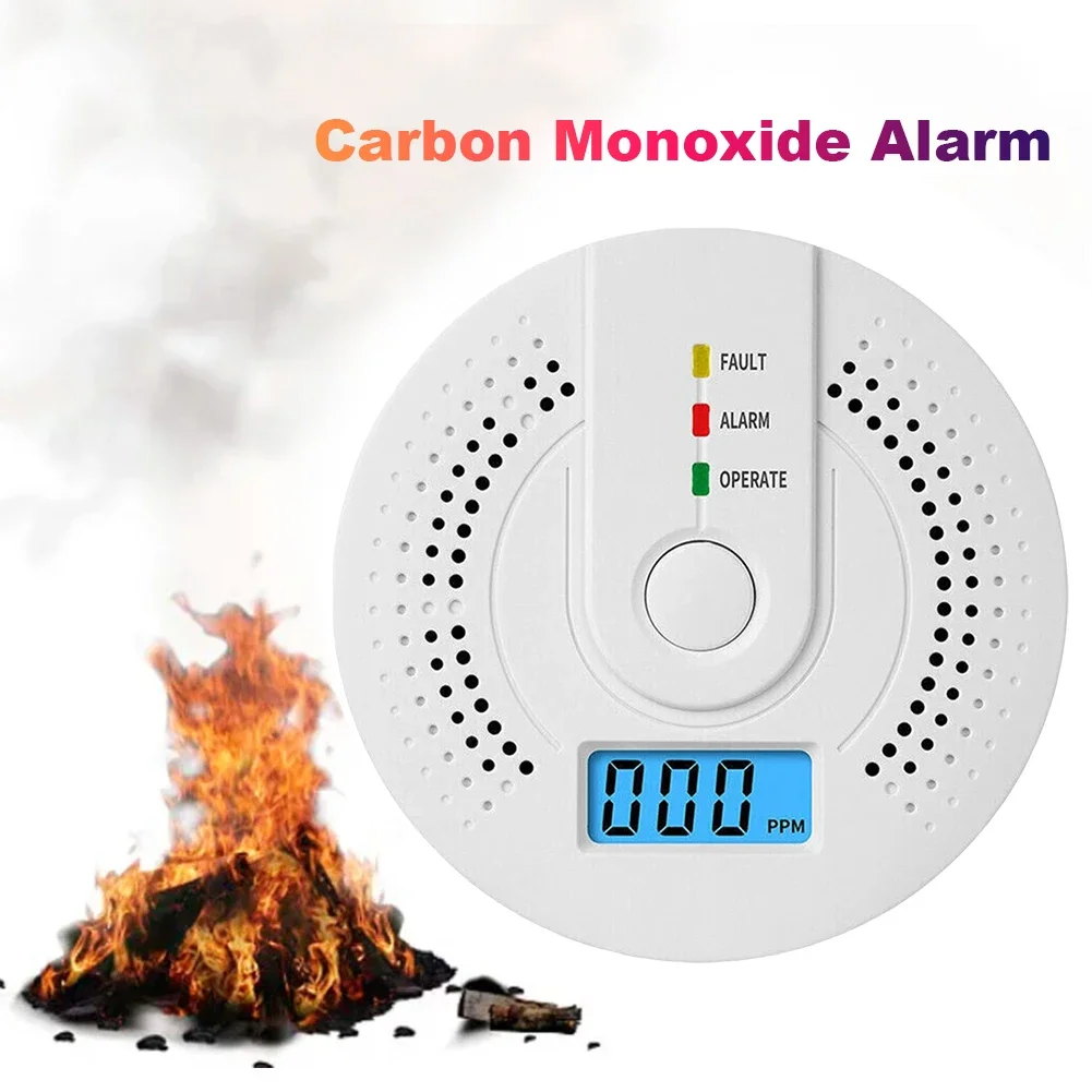 Digital Warning Alarm Sensor Sound Warning Battery Powered CO Gas Monitor Alarm Detector Portable CO Detector for Home Warehouse