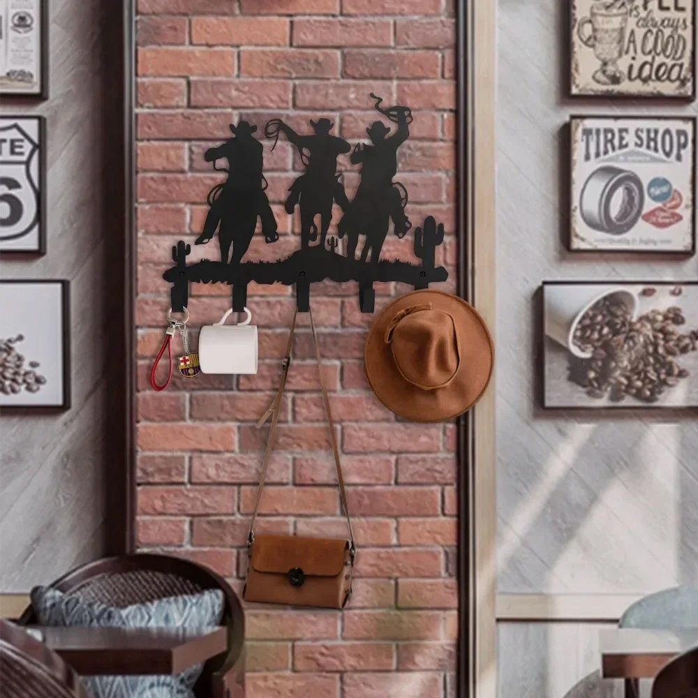 Metal Cowboy Wall Mounted Hook 1pc Decorative Rack with Hooks Easy to Install for Hanging Storage Solutions 6
