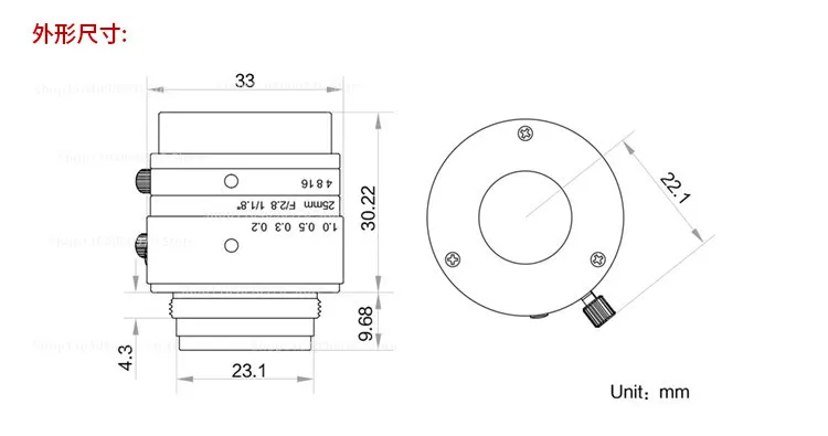 6 million lens MVL-HF0628M-6MPE 0828 1228 1628 Industrial camera c-port fixed fo