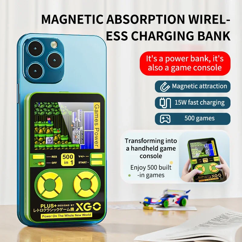 

DY09 Magnetic wireless charging Pocket game console Support MagSafe wireless charging 15W fast charging 500 retro games